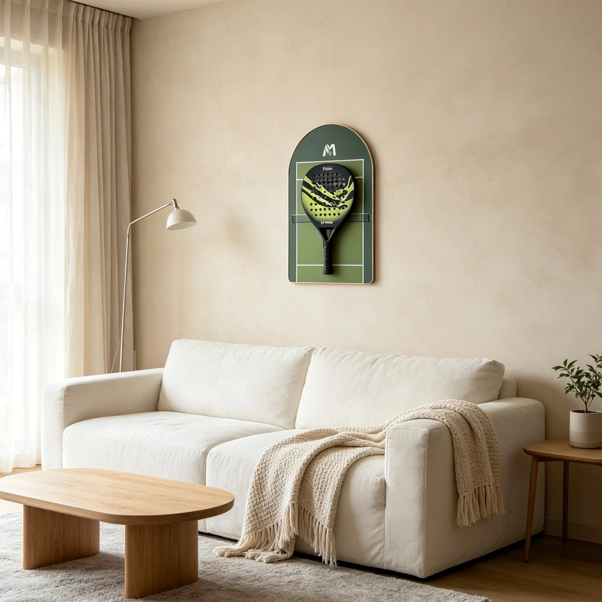 Cadre mural pour raquette de padel – Support décoratif inspiré terre battue