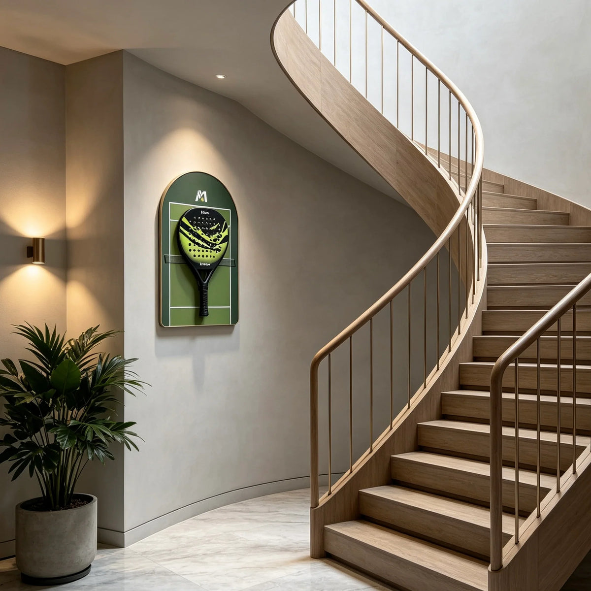 Cadre mural pour raquette de padel – Support décoratif inspiré terre battue