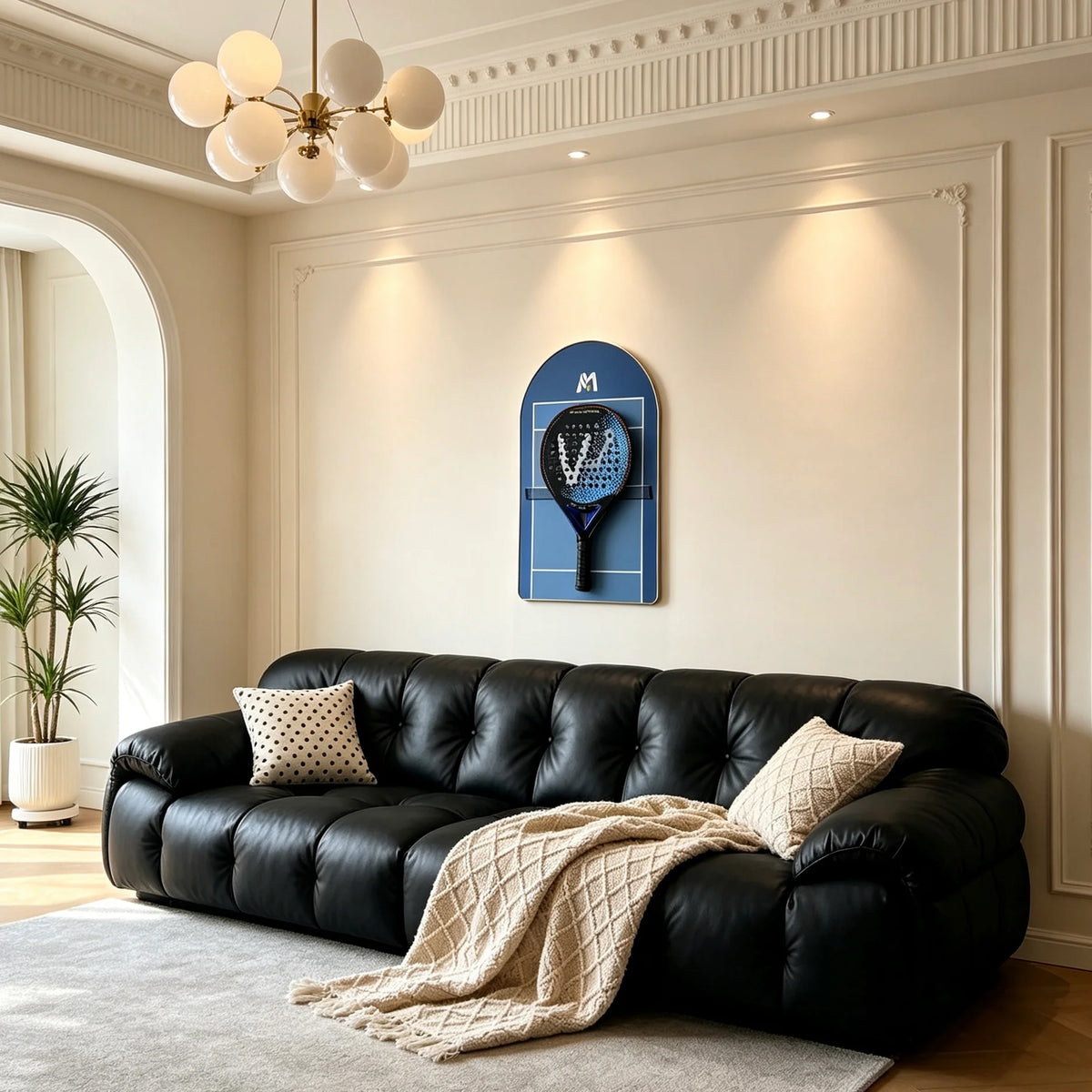 Cadre mural pour raquette de padel – Support décoratif inspiré terre battue