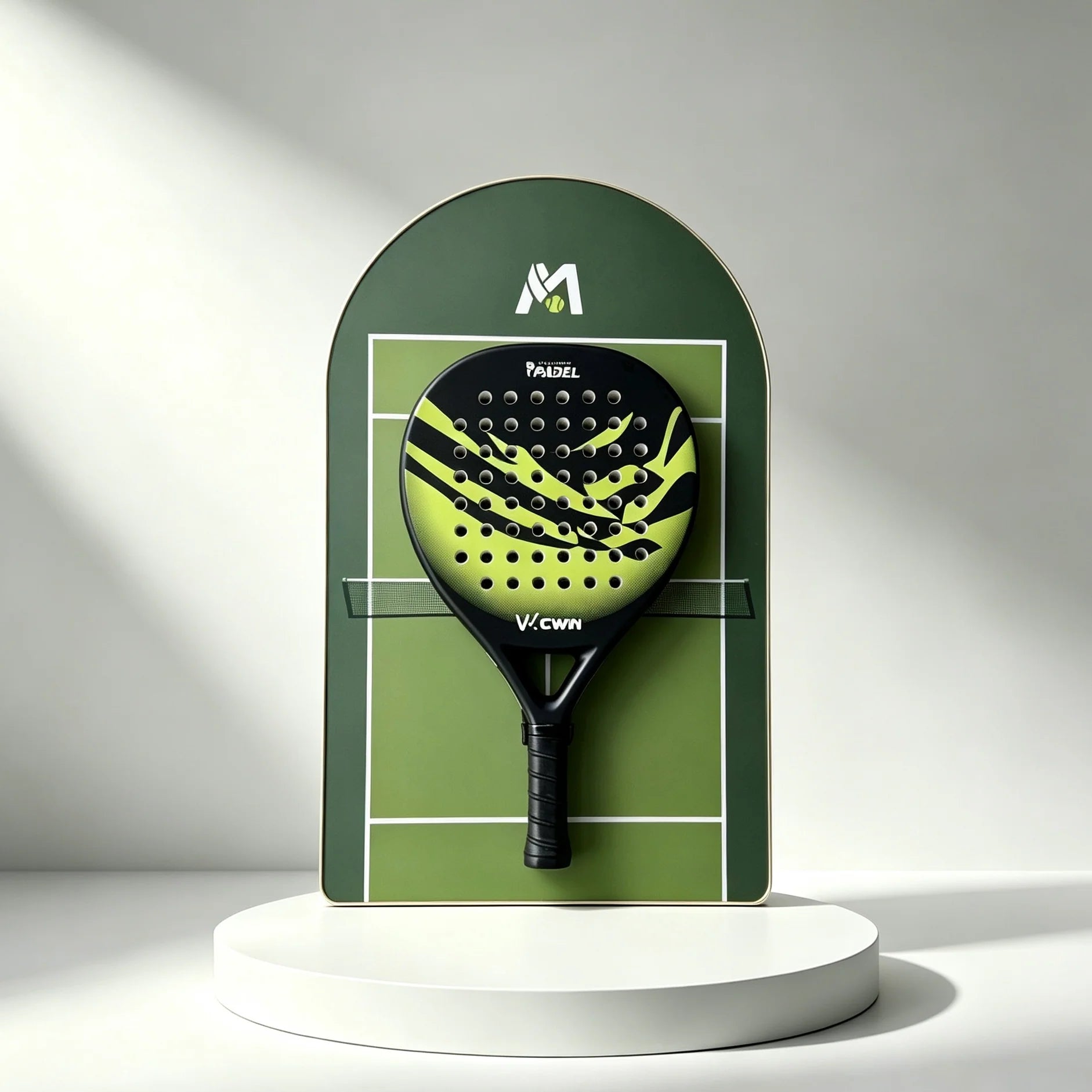 Cadre mural pour raquette de padel – Support décoratif inspiré terre battue