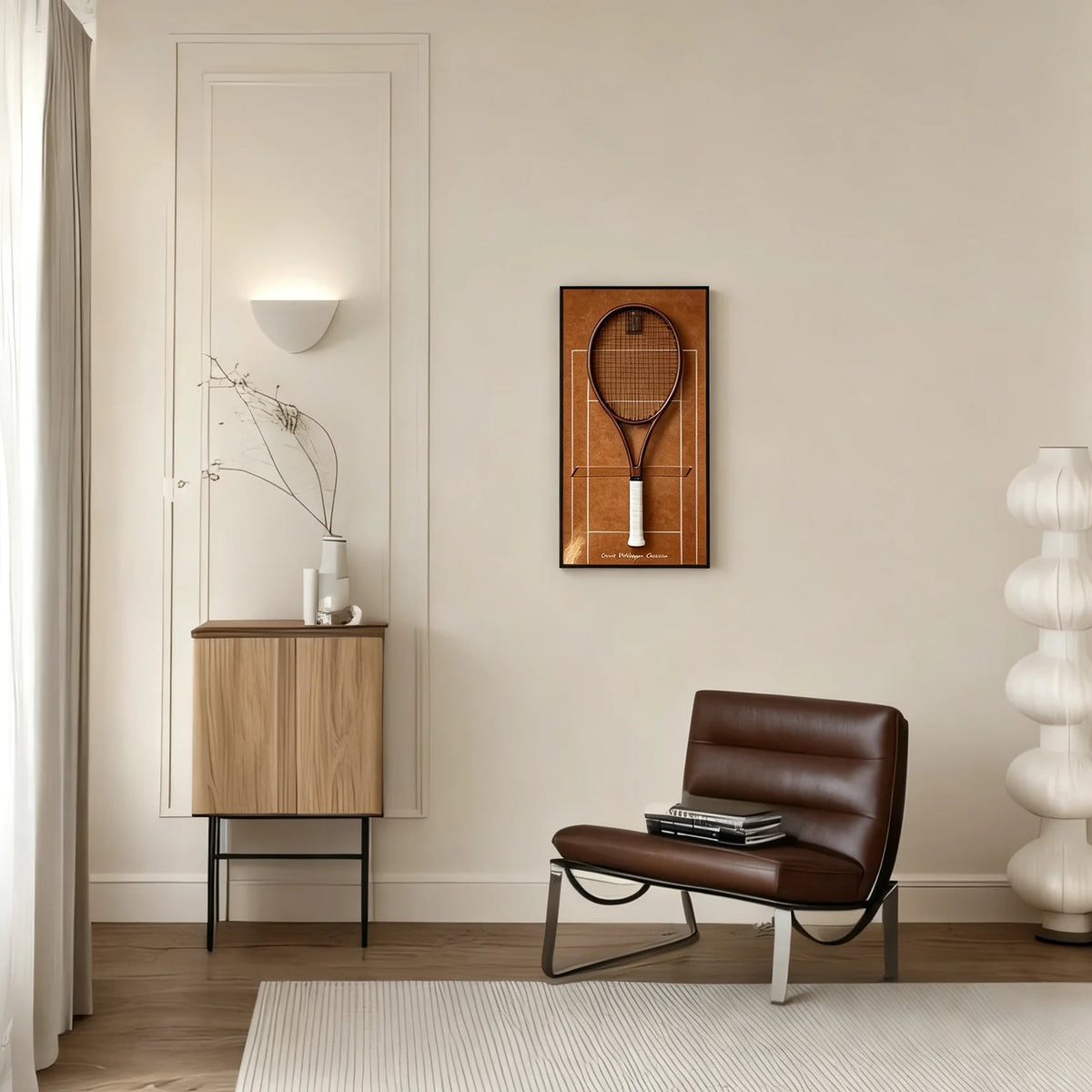 Cadre mural pour raquette de tennis – Support décoratif design pour exposition