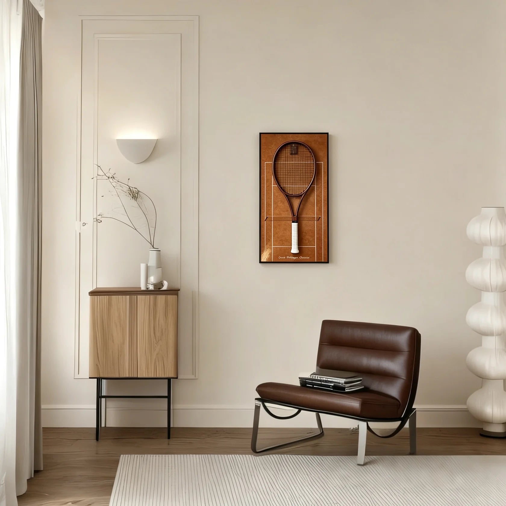 Cadre mural pour raquette de tennis – Support décoratif design pour exposition