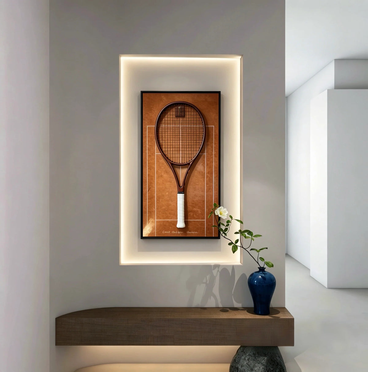 Cadre mural pour raquette de tennis – Support décoratif design pour exposition