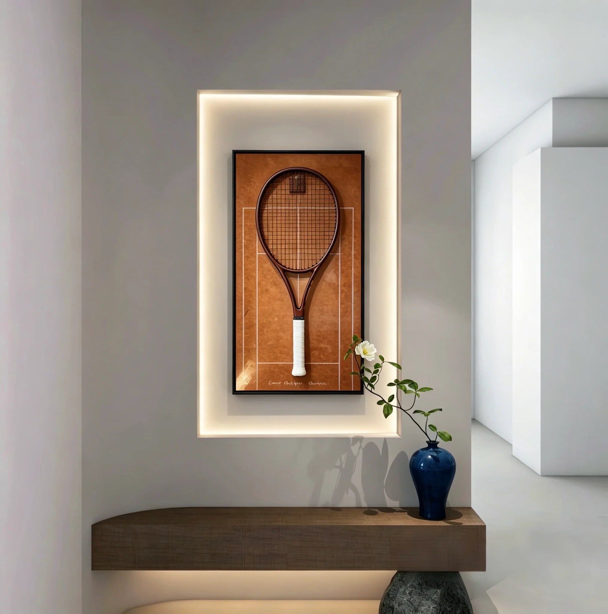 Cadre mural pour raquette de tennis – Support décoratif design pour exposition