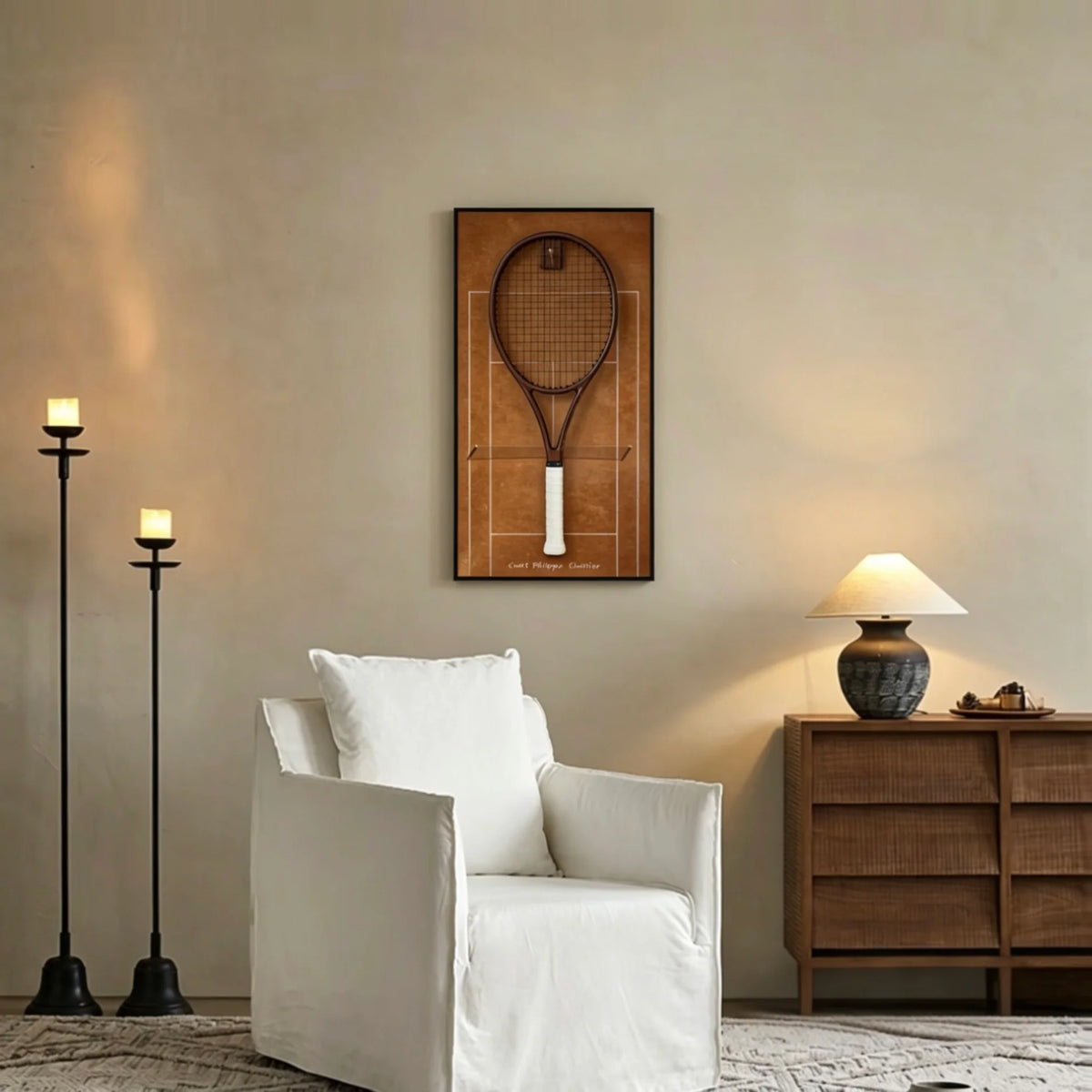 Cadre mural pour raquette de tennis – Support décoratif design pour exposition