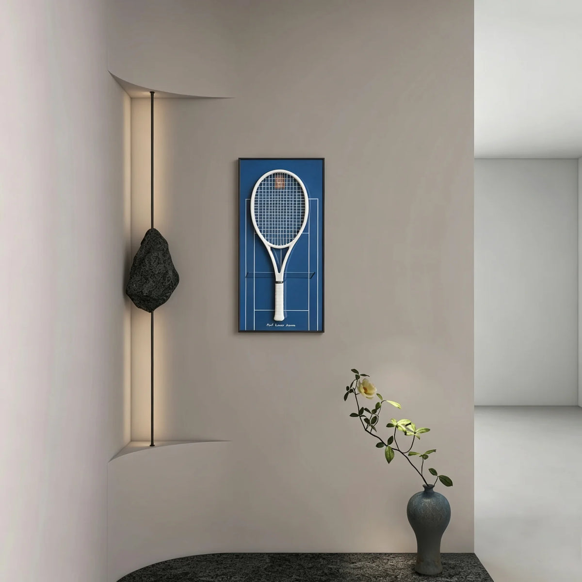 Cadre mural pour raquette de tennis – Support décoratif design pour exposition