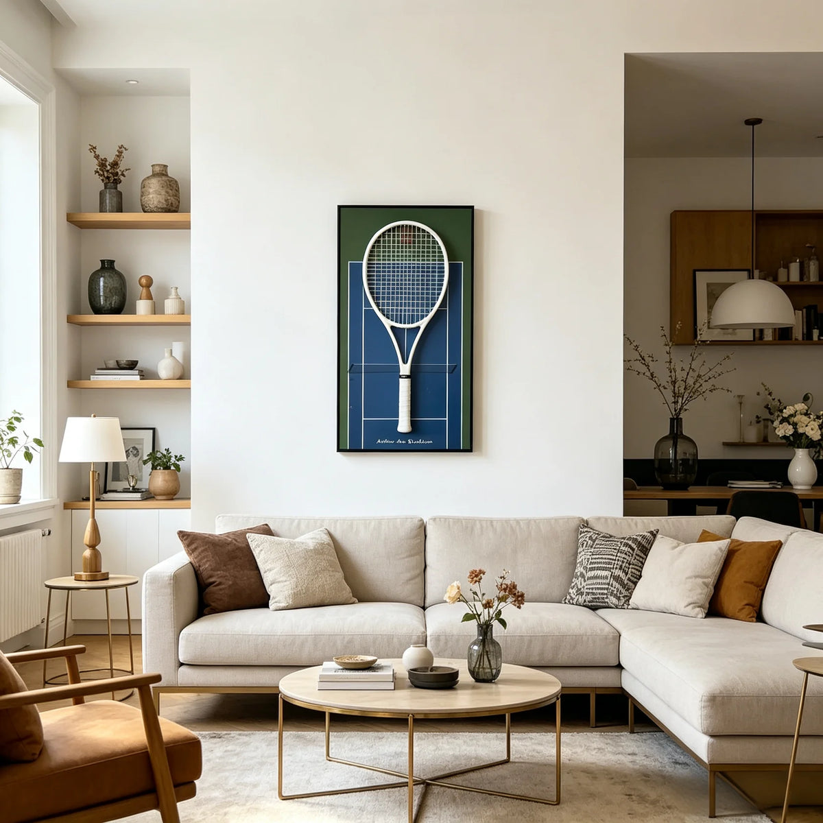Cadre mural pour raquette de tennis – Support décoratif design pour exposition