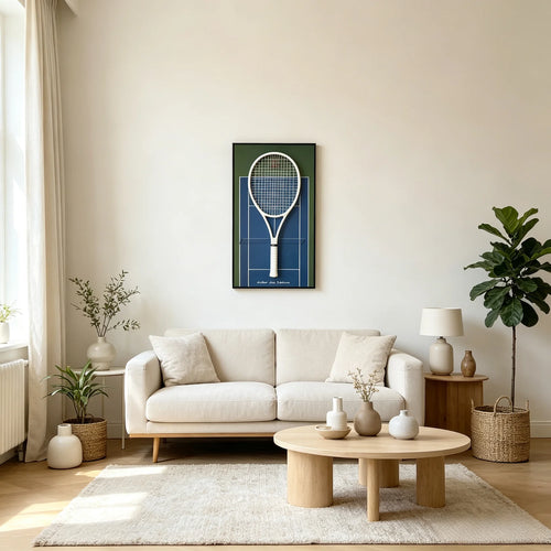 Cadre mural pour raquette de tennis – Support décoratif design pour exposition