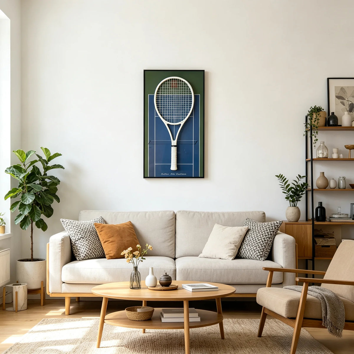 Cadre mural pour raquette de tennis – Support décoratif design pour exposition