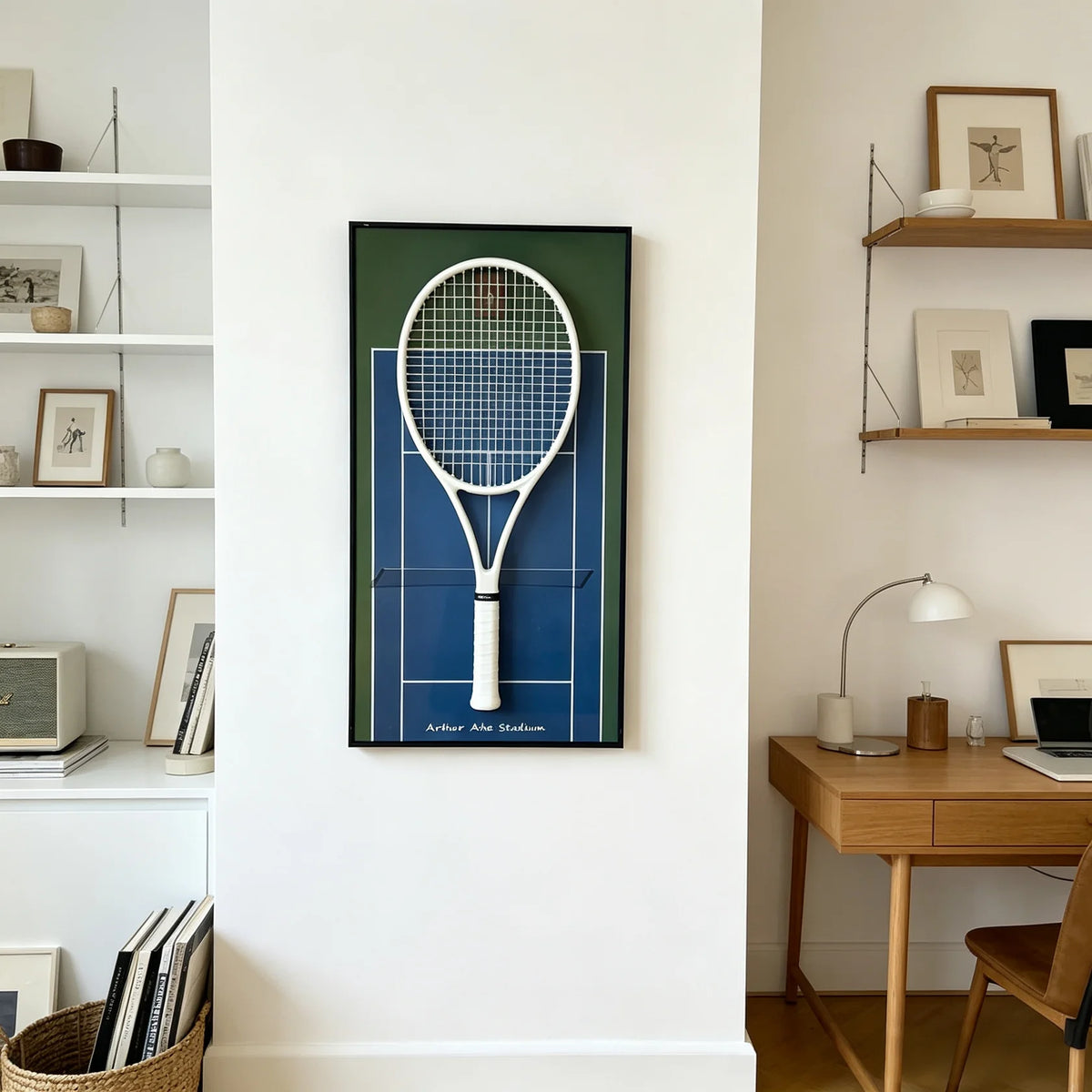 Cadre mural pour raquette de tennis – Support décoratif design pour exposition