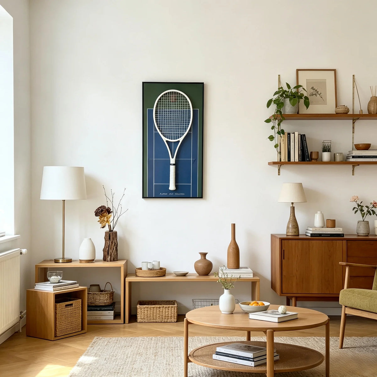 Cadre mural pour raquette de tennis – Support décoratif design pour exposition
