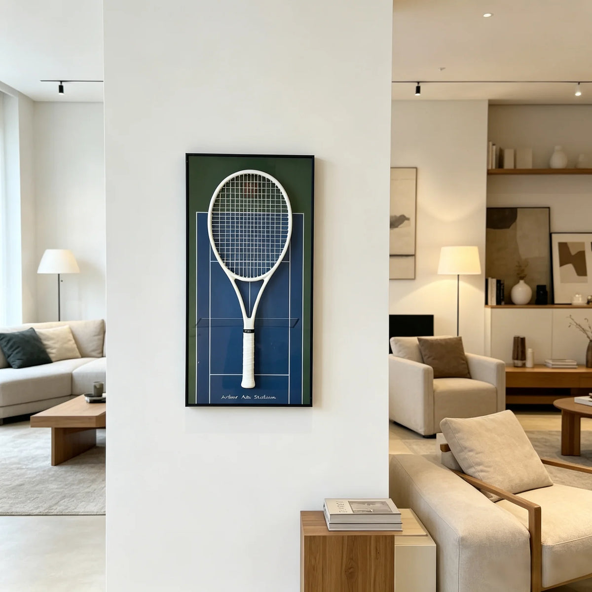 Cadre mural pour raquette de tennis – Support décoratif design pour exposition