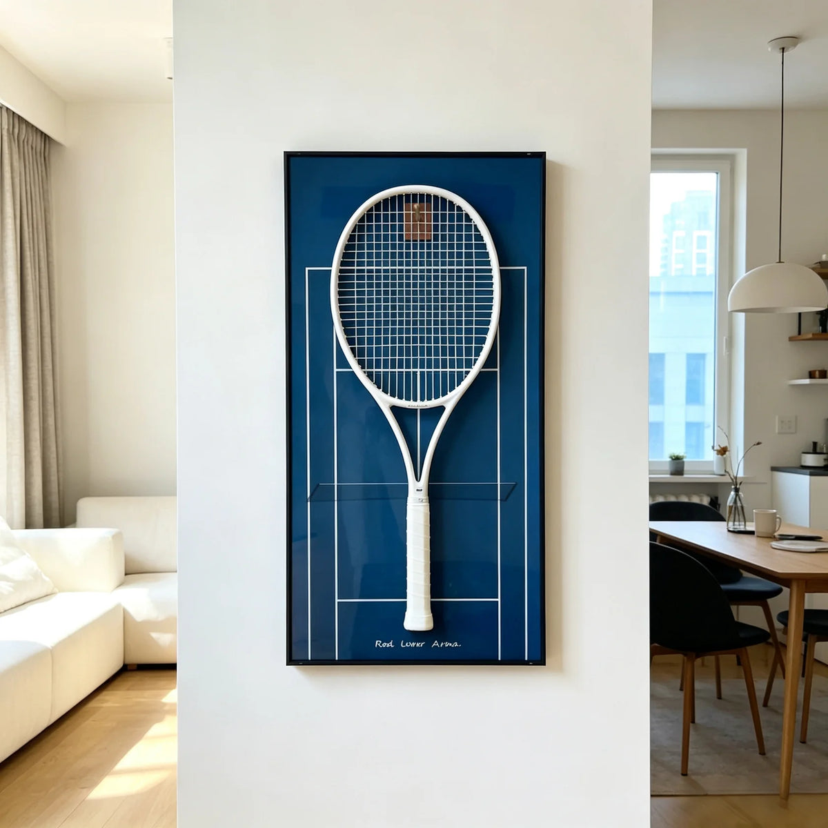 Cadre mural pour raquette de tennis – Support décoratif design pour exposition