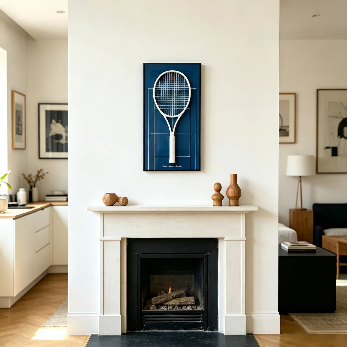 Cadre mural pour raquette de tennis – Support décoratif design pour exposition
