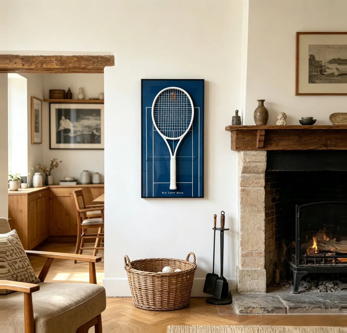 Cadre mural pour raquette de tennis – Support décoratif design pour exposition
