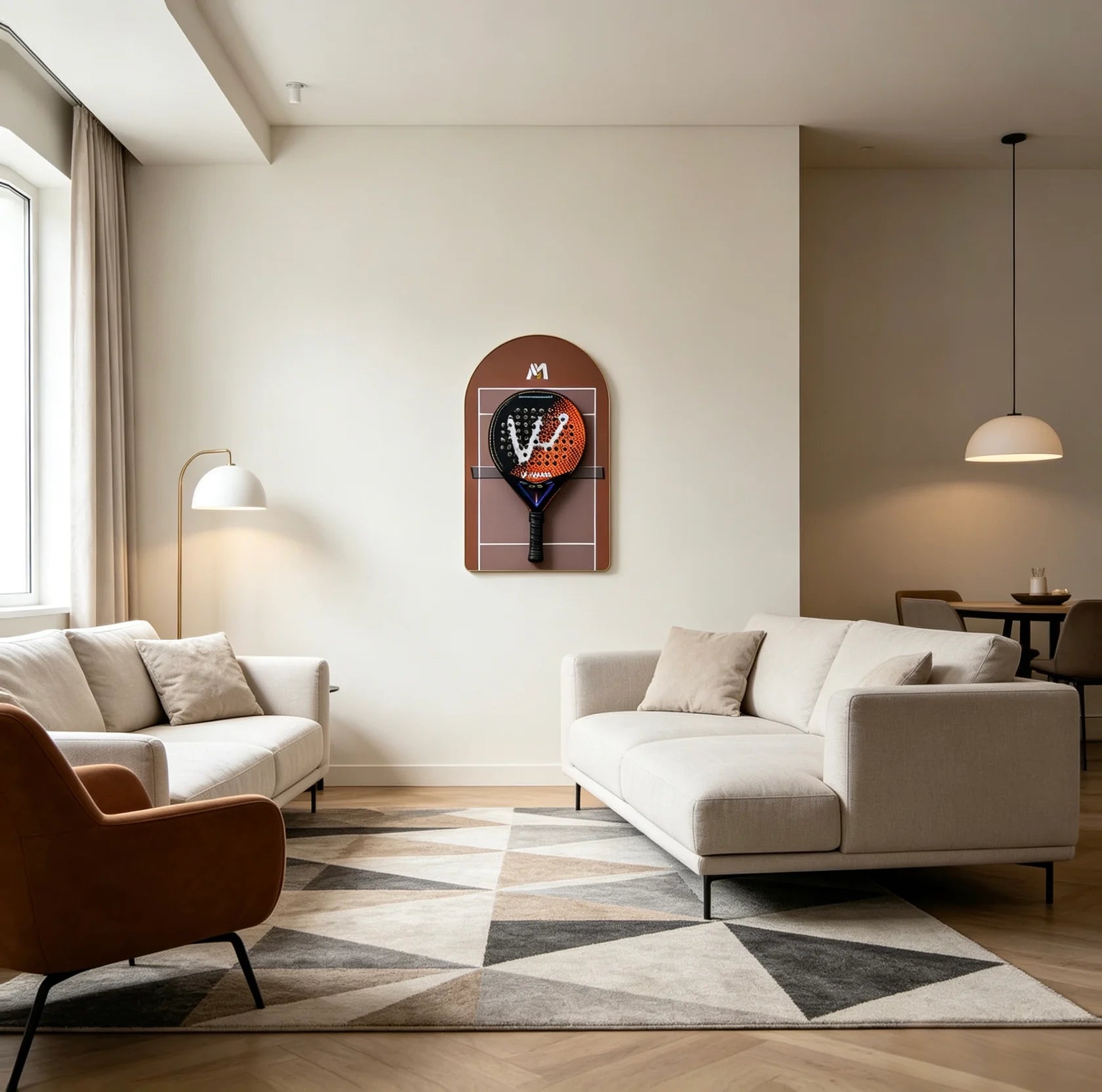 Cadre mural pour raquette de padel – Support décoratif inspiré terre battue