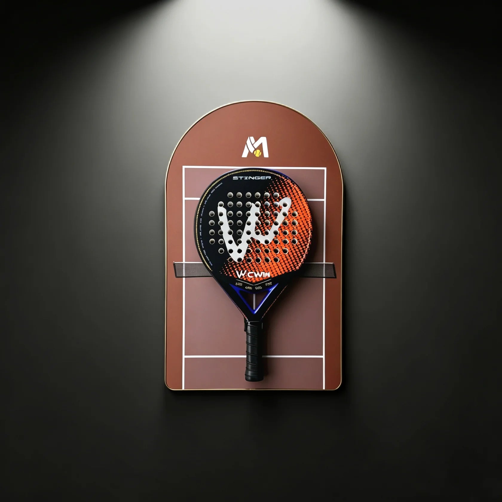 Cadre mural pour raquette de padel – Support décoratif inspiré terre battue